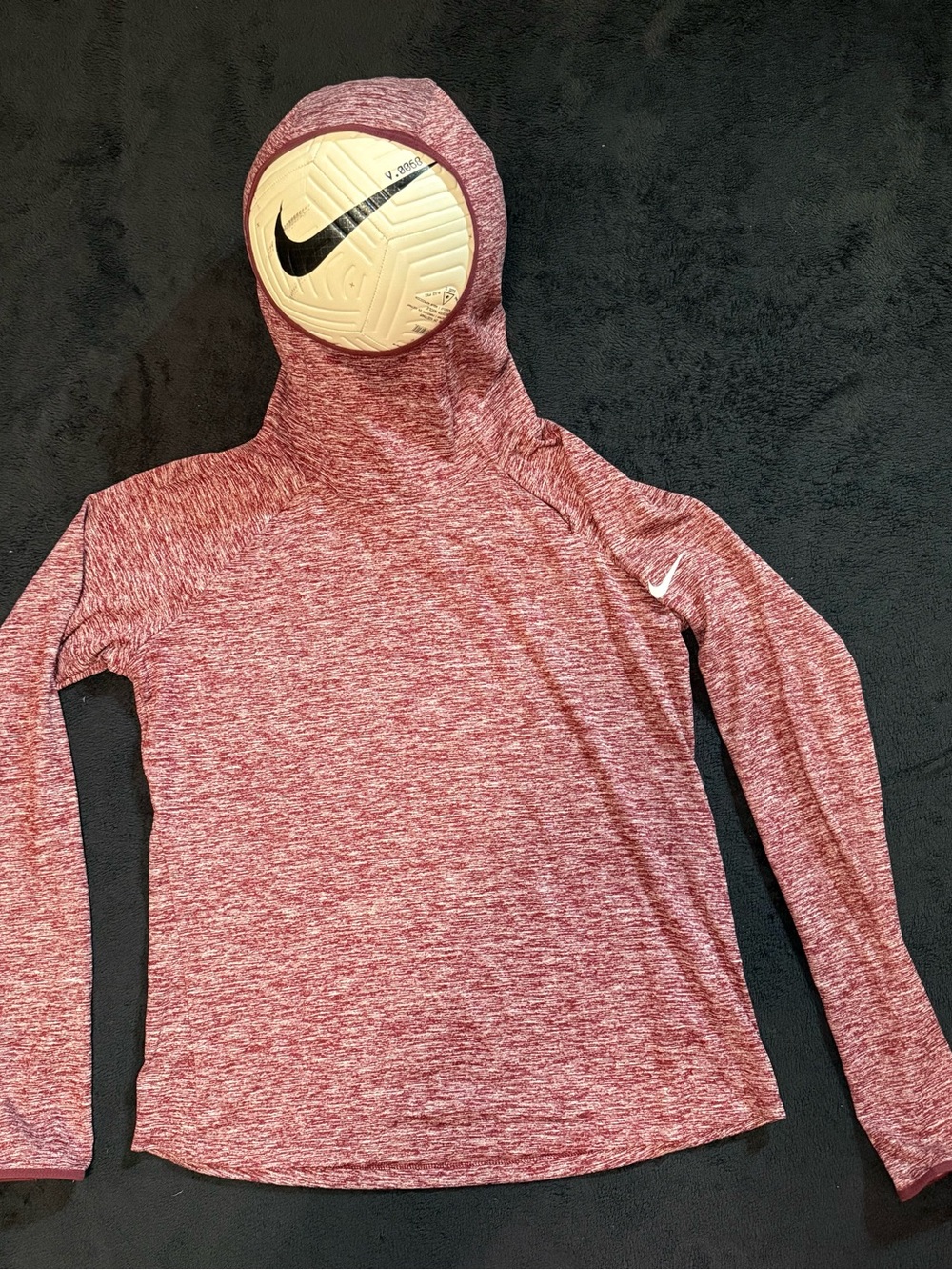 Nike Dri-Fit Heathered Red and White Athletic Tee